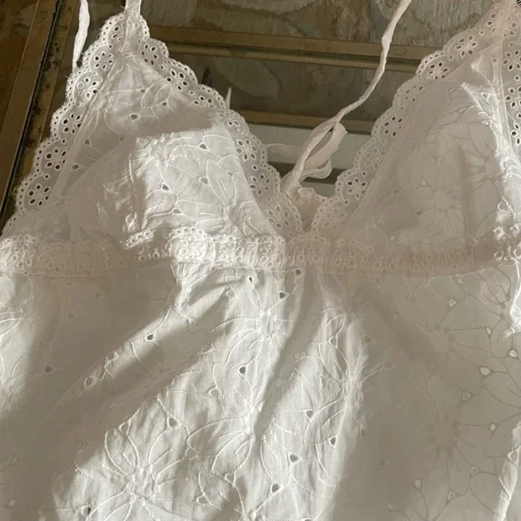 Anthropologie White Eyelet Lace Top - Picture 2 of 4